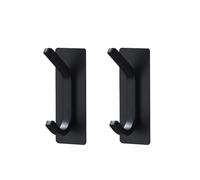No Drilling Kitchen Bathroom Storage Holder Robe Towel Rack Door key Clothes Coat Bag Hanger Hook Organizer Holder Rack(Black-2pcs)