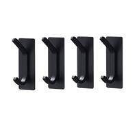 No Drilling Kitchen Bathroom Storage Holder Robe Towel Rack Door key Clothes Coat Bag Hanger Hook Organizer Holder Rack(Black-4pcs)