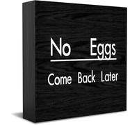 No Eggs Come Back Later Scatola di Legno Cartello Decorativo Divertente Ufficio Scatola di Legno Cartello Home Office Decor Rustico Casale Quadrato Scrivania Cartello Decorazione Per Mensola 13,7 x