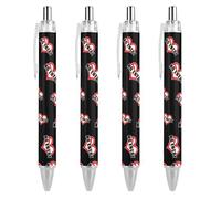 No Entry - Penna a sfera retrattile nera a punta fine da 0,5 mm, ad asciugatura rapida, scrittura liscia, 4 pezzi come foto 3