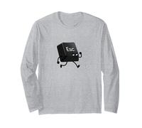 No Escape Key Computer Umorismo Divertente Esc Button Tech Witty Art Maglia a Manica