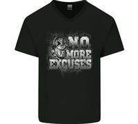 No Excuses Palestra Allenamento Bodybuilding Uomo Scollo A V Cotone T-Shirt