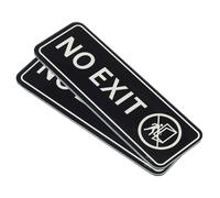 NO EXIT Cartello,2pz Acrilico 9"x3" Auto Adesivo Porta Cartello,Nero