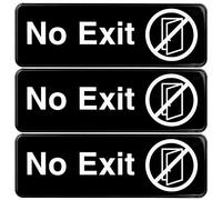 No Exit Sign - Cartello informativo in plastica facile da montare con simboli 9"x 3", confezione da 3 (marrone)