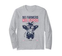 No Farmers No Food No Future (Cute Mucca Graphic) Maglia a Manica
