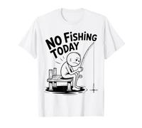 No Fishing Today Funny Angler Mood Cartoon Vibes Maglietta