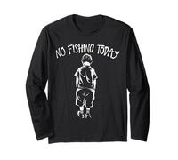 No Fishing Today Funny Sad Face Anglers Fishermen Minimalist Maglia a Manica