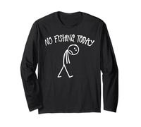 No Fishing Today Funny Sad Face Anglers Fishermen Minimalist Maglia a Manica