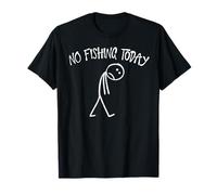 No Fishing Today Funny Sad Face Anglers Fishermen Minimalist Maglietta
