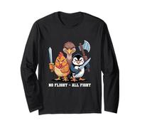 No Flight - all Fight Fun Bird Psychology Joke Maglia a Manica