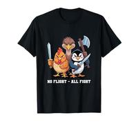 No Flight - all Fight Fun Bird Psychology Joke Maglietta
