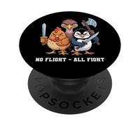 No Flight - All Fight Fun Bird Psychology Joke PopSockets PopGrip Adesivo