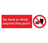 No food or drink beyond this point Cartello - 300 x 100 mm - L31