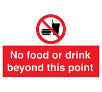 No food or drink beyond this point Cartello - 600 x 400 mm - A2L
