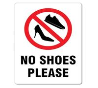 No Footwear Allowed Beyond Arrow Sign 12x8 Inch