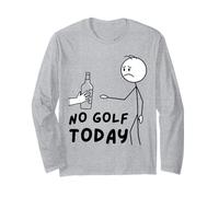 No Golf Today Funny Sad Stickman Golfer Golfers Maglia a Manica