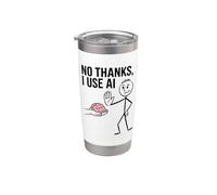 No Grazie Uso Ai Meme Divertente Machine Learning Data Science Bicchiere termico in acciaio inox doppia parete