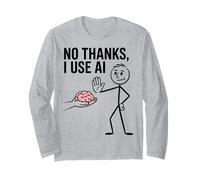 No Grazie Uso Ai Meme Divertente Machine Learning Data Science Maglia a Manica