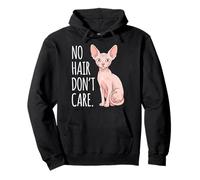 No Hair Don't Care Sphynx Cat Felpa con Cappuccio