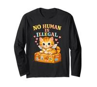 No Human Is Illegal Cute Kitten Wings Retro Valigia Maglia a Manica