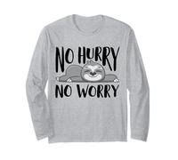 No Hurry No Worry, Super Sloth, Simpatico Animale per Uomini e Donne Maglia a Manica