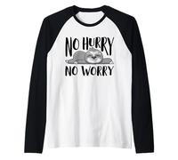 No Hurry No Worry, Super Sloth, Simpatico Animale per Uomini e Donne Maglia con Maniche Raglan