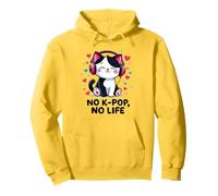 No K-pop No Life Sweet Cat Musica Coreana Corea Del Sud Felpa con Cappuccio