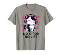 No K-pop No Life Sweet Cat Musica Coreana Corea Del Sud Maglietta