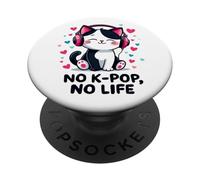 No K-pop No Life Sweet Cat Musica Coreana Corea Del Sud PopSockets PopGrip Adesivo