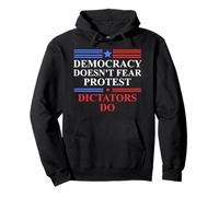 No Kings America Democracy Doesn't Fear Protest Dictators Do Felpa con Cappuccio
