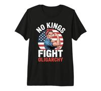 No Kings Fight Oligarchy Maglietta Premium