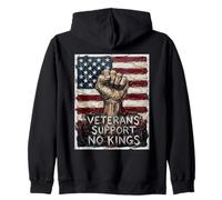 No Kings in America Retro Acquerello Veterani Felpa con Cappuccio