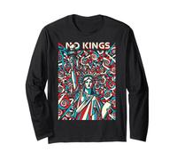 No Kings in America Retro Edgy Protest Maglia a Manica