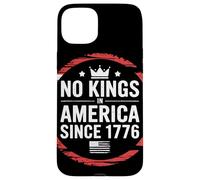 No Kings In America Since 1776 Frase Patriottica Rivoluzione Custodia per iPhone 15 Plus