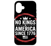 No Kings In America Since 1776 Frase Patriottica Rivoluzione Custodia per iPhone 16