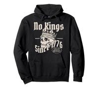 No Kings in America Since 1776 Teschio Patriottico del 4 luglio Felpa con Cappuccio