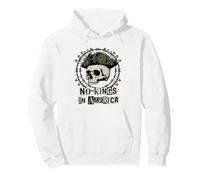 No Kings in America Skull Punk Rock 1776 Felpa con Cappuccio
