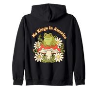 No Kings in America Vintage Frog Cottagecore Felpa con Cappuccio