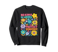 No Kings in America We The People Amanti dei Fiori retrò Boho Felpa
