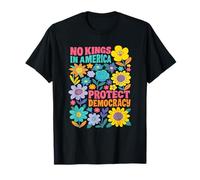 No Kings in America We The People Amanti dei Fiori retrò Boho Maglietta