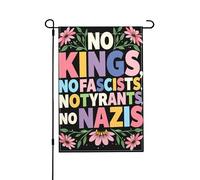 No Kings No Fascism And Tyrants Resist Fascism Progressive Politics Bandiera Da Esterno Durevole Bandiera Esterna Appendere Bandiere Da Cortile Per Campionato Decorazione Prato 30X45cm