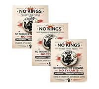 NO KINGS - NOPE CatPin, simpatico distintivo di ribellione a forma di gatto nero con corona e calcio, divertente spilla politica a forma di gatto, spille anti-autorità per giacche e zaini (3Pcs)