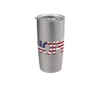 No Kings Nope Protest Sign Horizontal US Flag Bicchiere termico in acciaio inox doppia parete