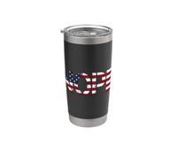 No Kings Nope Protest Sign Horizontal US Flag Bicchiere termico in acciaio inox doppia parete