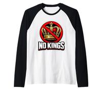 No Kings Protest Manifestazione Protestante Vintage Rustico Maglia con Maniche Raglan