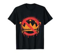 No Kings Protest Symbol Graffiti Corona Maglietta