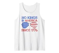 No Kings Since 1776 Distressed USA Flag Vintage Canotta