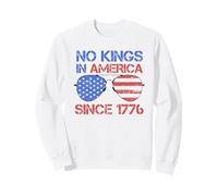 No Kings Since 1776 Distressed USA Flag Vintage Felpa