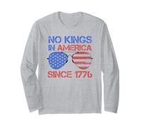 No Kings Since 1776 Distressed USA Flag Vintage Maglia a Manica