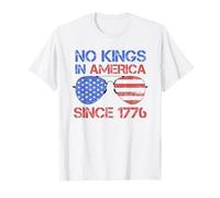 No Kings Since 1776 Distressed USA Flag Vintage Maglietta